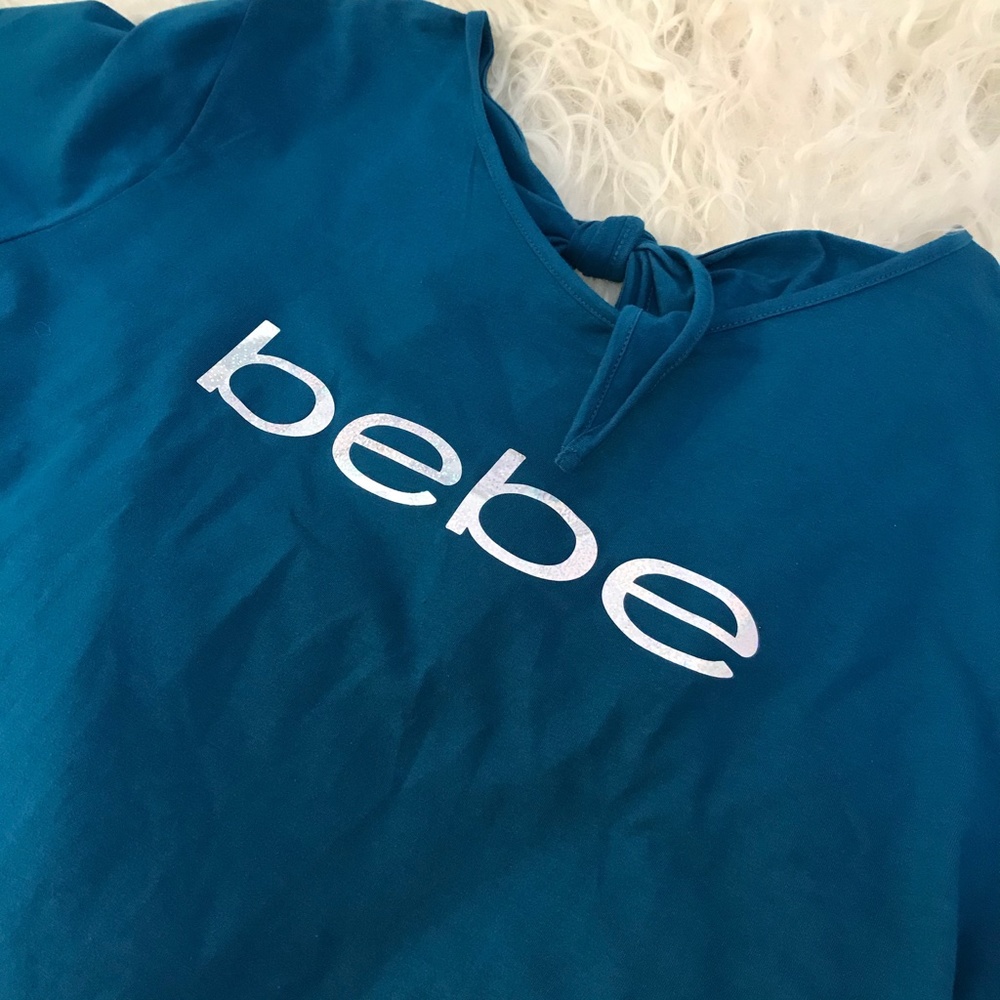 Bebe Moroccan Blue Short Sleeve T-Shirt Dress - Picture 6 of 7